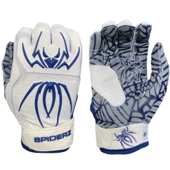 2022 Spiderz HYBRID Batting Gloves: White/Navy
