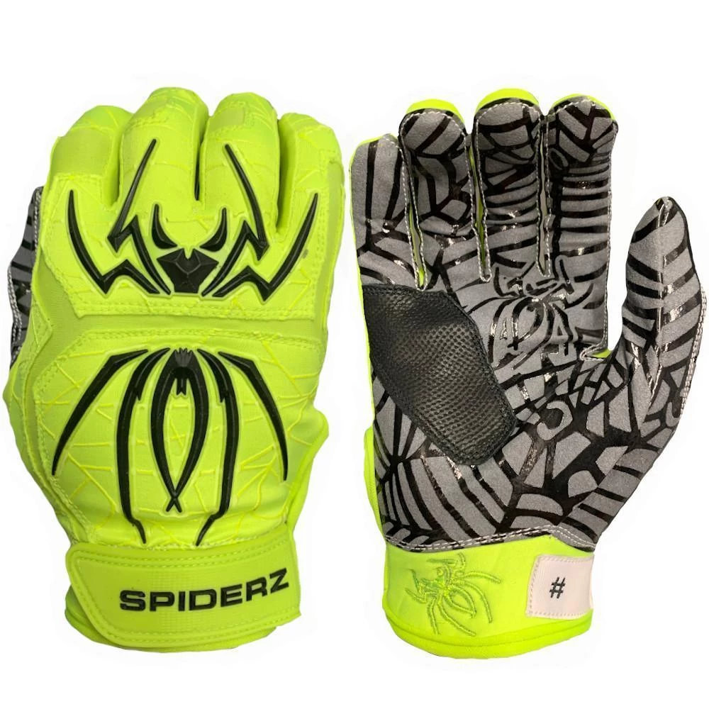 2022 Spiderz Hybrid Batting Gloves: Neon Yellow/Black 1 2022 Spiderz Hybrid Batting Gloves: Neon Yellow/Black