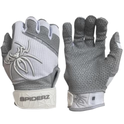 2022 Spiderz PRO Model Batting Gloves: White/Grey