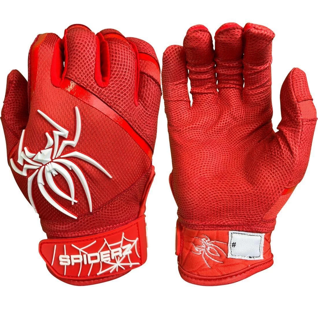 2023 Spiderz Pro Model Batting Gloves: Red/White 1 2023 Spiderz Pro Model Batting Gloves: Red/White