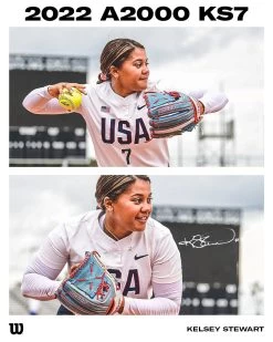 2022 Wilson A2000 Kelsey Stewart KS7 GM 12" Fastpitch Glove: WTA20RF22KS7 -Baseball Sale Store 21 0486 Wilson USA Softball GM Kelsey Stewart Social 01