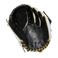 Wilson A500 SIREN 11.5" Youth Fastpitch Softball Glove: WTA05LF20115 -Baseball Sale Store A05LF2011 1 Siren 115 Black White MetallicGold Palm
