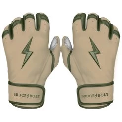Bruce Bolt Premium Pro Military Series Short Cuff Batting Gloves: Beige