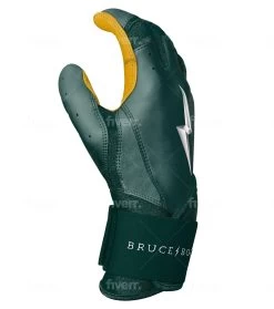 Bruce Bolt PREMIUM PRO Long Cuff Batting Gloves: Green -Baseball Sale Store LC GRNG SIDE
