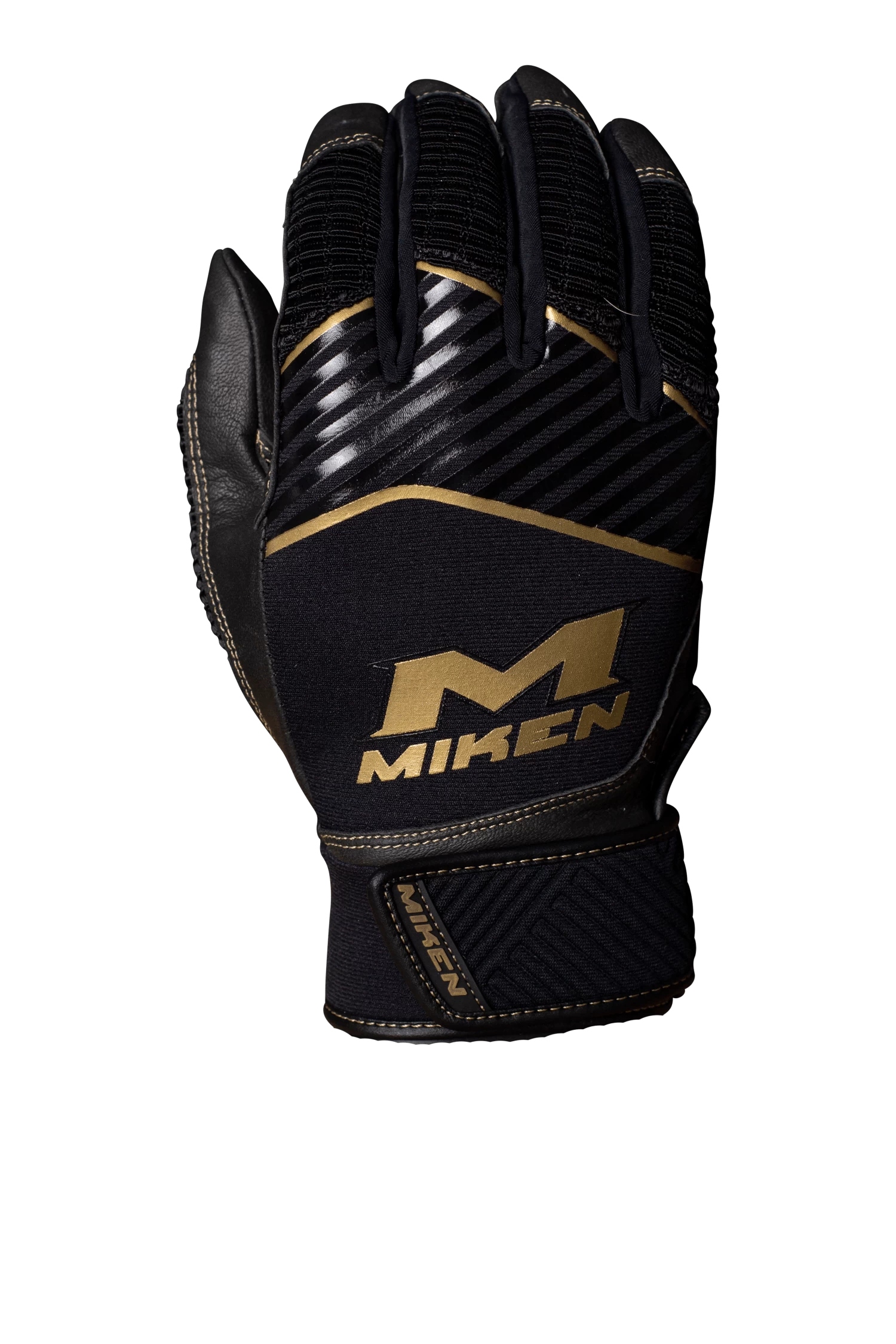 Miken Softball MK7X Adult Black And Gold Batting Gloves: MBGGLD-BLK 3 Miken Softball MK7X Adult Black And Gold Batting Gloves: MBGGLD-BLK - Image 3
