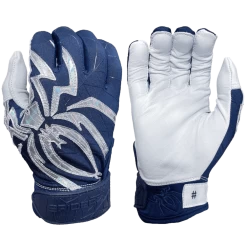 2022 Spiderz PRIZM Batting Gloves: Navy Blue/Silver