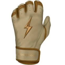 Bruce Bolt PREMIUM PRO Gold Series Batting Gloves: Short Cuff -Baseball Sale Store SC GLD LEFT
