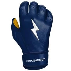 Bruce Bolt PREMIUM PRO Short Cuff Batting Gloves: Navy -Baseball Sale Store SC NVYG RIGHT
