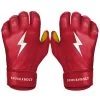 Bruce Bolt PREMIUM PRO Short Cuff Batting Gloves: Red