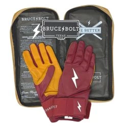 Bruce Bolt PREMIUM PRO Long Cuff Batting Gloves: Maroon -Baseball Sale Store premium pro long cuff batting gloves maroon brucebolt 551411