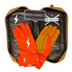 Bruce Bolt PREMIUM PRO Long Cuff Batting Gloves: Orange -Baseball Sale Store premium pro long cuff batting gloves orange brucebolt 341009