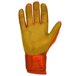 Bruce Bolt PREMIUM PRO Long Cuff Batting Gloves: Orange -Baseball Sale Store premium pro long cuff batting gloves orange brucebolt 813600